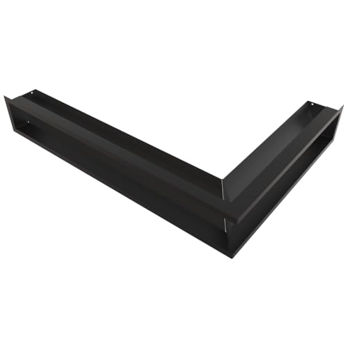 Kratki LUFT Griglia di ventilazione ad angolo 766x547x120mm Nero - Griglia di ventilazione ad angolo per camini e sistemi di riscaldamento, verniciata a polvere, decorativa, per montaggio a parete