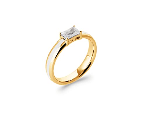 Bague en plaqué or oxyde de zirconium rectangle avec son sachet velours offert