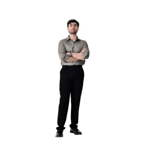 Image of BEYOURS Men's Full Sleeve Shirt Regular Fit Spread Collar 100% Cotton Satin Office & Formal.