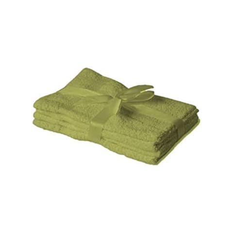 EXKLUSIV HEIMTEXTIL Handtuchserie im Set mit Schleife Marke Gästehandtuch 4er Set 30 x 50 cm Kiwi Cover