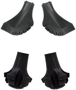 4 Pack of Extra Durable Rubber Replacement Tips (Replacement Feet/Paws/Ferrules/Caps) for Trekking Poles - Fits All Standard Hiking and Nordic Walking Poles