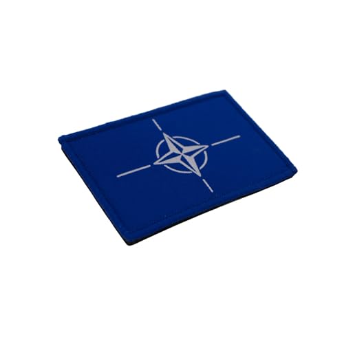 Patch Force - NATO Flagge Textil Patch (farbig) 8 x 5 cm - Abzeichen für Uniform, Schutzweste, Einsatztasche, Jacke oder Rucksack - Bundeswehr, Polizei und Militär - woven, gestickt
