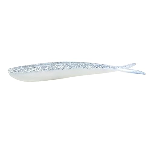 Lunker City Fishing Fin-S Fish 5.75" Split Tail Soft Plastic Jerk Bait Minnow Original Bass and Walleye Lure, 6 Per Bag, Made in The USA - Ice Shad 132