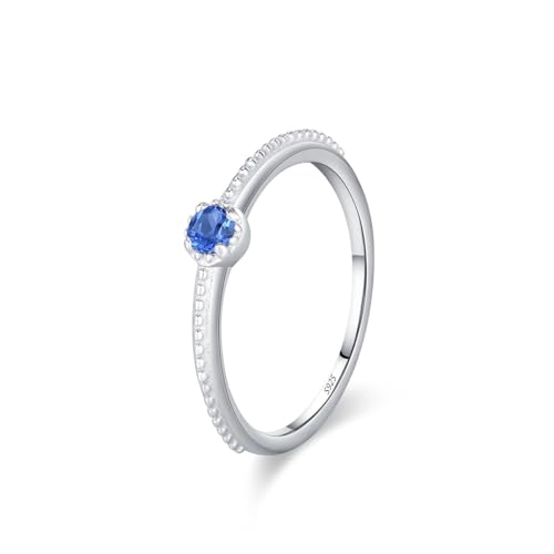 Bague femme argent et pierre bleue alliance fiançailles ronde pour célébrer l'amour