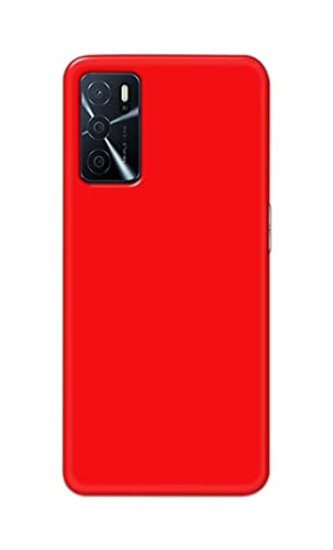Image of Printed Hard Back Cover Case for Oppo A16 | Oppo A16s Back Cover (Plain Red) -1803