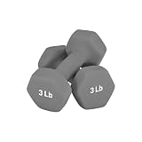 Bluelander Par de Mancuernas Neopreno 3 lbs, Set de Pesas Hexagonal Fitness Neopreno, Gimnasio en Casa, Kit de Mancuernas,...