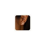 CHESKY Pendientes de cartílago chapados en oro de 14 quilates para mujer, modernos, de plata de ley 925, aretes de tuerca con parte trasera plana, hipoalergénicos, circonita cúbica, aretes de piercing