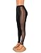 Atyfuniby High Waist Mesh Leggings for Women - Sexy Patchwork Sheer Tights Elastic Pencil Sweatpants Clubwear Black M