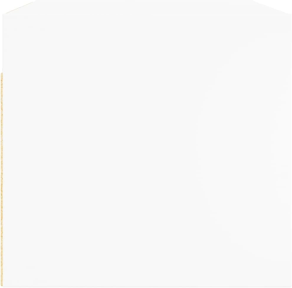 Wall Mounted Cabinet with Glass Doors, White Engineered Wood Furniture, 2 Compartment Storage for Kitchen or Living Room