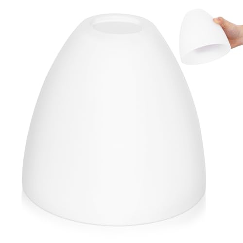 OSALADI Glass Pendant Light Bell Shaped Glass Lamp Shade E27 White Dome Lampshade Light Fixture Cover Replacement for Pendant Lighting Chandeliers Wall Sconce Light Shade