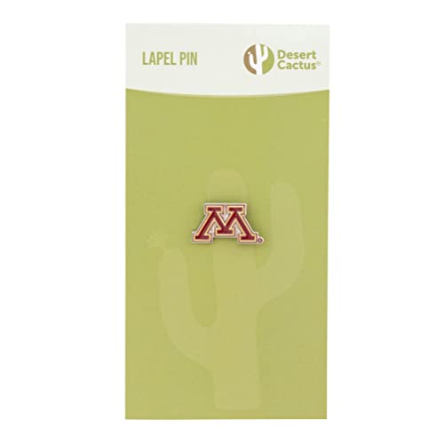Image of Desert Cactus University of Minnesota Lapel Pin MINN Golden Gophers Made of Metal for Formal Wear, Bag and Hat Jewelry, and Tie Tack