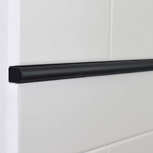 Questech Décor Tile Trim, 1/2 X 12 Inch Soho Pencil Tile Transition Liner, Decorative Tile Edge Trim, Decorative Shower Tile Border, Kitchen Tile Backsplash Trim, Graphite Black, 6 Pack #TOP2