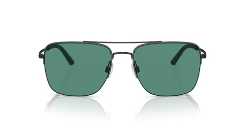Oliver Peoples 0OV1343S R-2 533971 Ryegrass-Pewter/Forest Square Men's Sunglasses, Size: 56/18/145