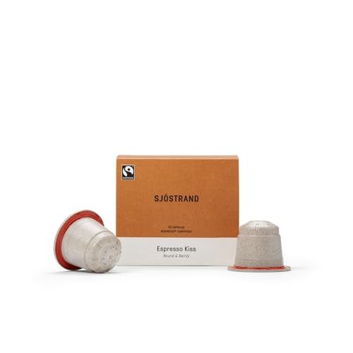 Sjöstrand Coffee Concept Espresso Kiss - Cápsulas de café orgánico, compatibles con Nespresso, 10 cápsulas, compostables, Comercio Justo.