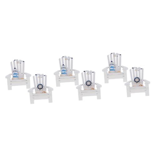 Mini chaises méditerranéennes en bois décoration de table de plage de bureau maison