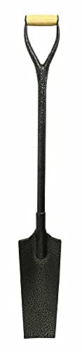 D-Type Spade Drainage Shovel Grip Carbon Steel Post Hole Trench 123cm Long UK