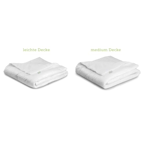 Bodyprotect Bettwaren Set, Ganzjahresdecke 135 x 200 cm + Kopfkissen 80 x 80 cm, Bettdecke Ecoline, medium Steppdecke, waschbar, Made in EU, Allergiker geeignet, weiß