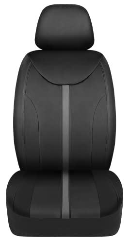 Road Comforts Car Seat Cover Low Back Bucket Energetic Stripe Sports Auto Car Seat Cover, Airbag Compatible, Universal Fit Automotive Interior Covers(Grey Strip) #TOP4