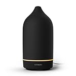 Vitruvi Stone Diffuser, Ceramic Ultrasonic Essential Oil Diffuser for Aromatherapy | Ceramic Diffuser, Diffusers for Home, Oil Diffuser, Room Decor | Black, 90ml Capacity