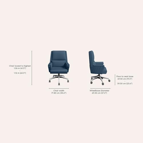 Image of Interio by Godrej Emerald Mid Back Leatherette Ergonomic Chair (Ruben Blue)