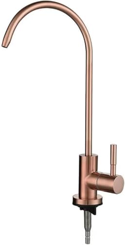 Robinet col de cygne or rose en acier inoxydable avec filtre purificateur de cuisine