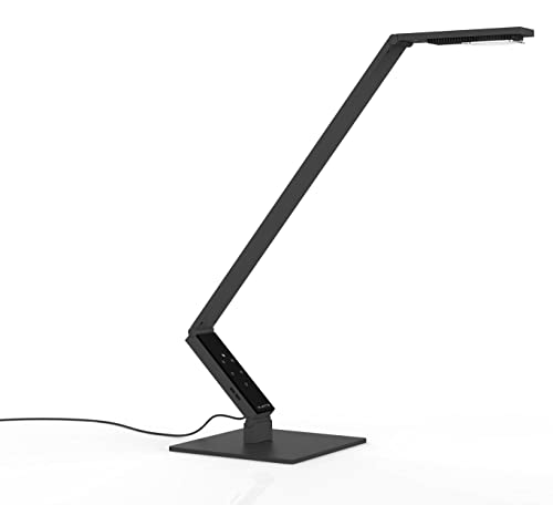 LUCTRA Table Linear Base LED lámpara de escritorio, luz biológicamente efectiva, regulable, 920123, aluminio, Color:Negro Cover