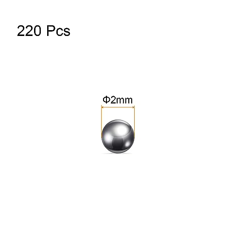 QUARKZMAN 220Stk Präzision Kugeln 2mm Durchmesser 316L Edelstahl für Lager