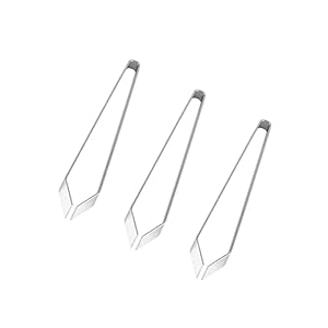 Outanaya 3 Pcs Tweezers Metal Fish Tweezer Stainless Steel Tweezer Japanese Tools Fish Bone Tweezer Fish Bone Clip for Restaurant Slant Tweezer for Bone Removing Fishbone Clip Hair Removal