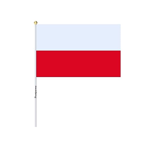Drapeau Pologne lot de 100 mini drapeaux 14x21cm légers en tissu résistant
