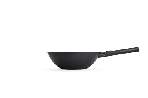 Wok de aluminio con diámetro 30 cm y mango removible miniatura 2