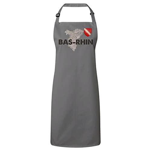 Tablier de cuisine premium gris imprimé carte de Strasbourg Bas-Rhin