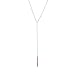 Womens Handmade CZ Simple Delicate 14K Gold Plated/Rose Gold Plated/Silver Plated Lariat Simple Baton Adjustable Y Necklace-Y-Baton-Rose