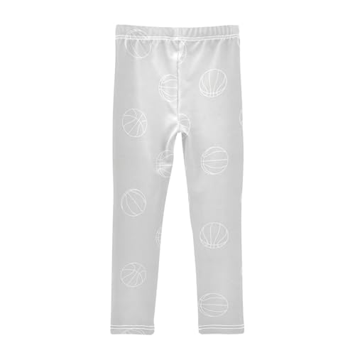 J JOYSAY Cartoon Basketball Grey Girls Leggings Soft Comfortable Long Kids Girls Clothes Size 4-10T2