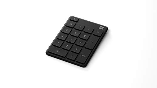 Microsoft Number Pad - Matte Black. Standalone Number Pad For Numeric Input. Wireless, Bluetooth 18-Key Number Pad With Up To 24 Months Battery Life #TOP1