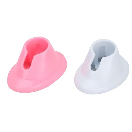 Soporte para esmaltes de uñas de goma suave rosa y blanco miniatura 1