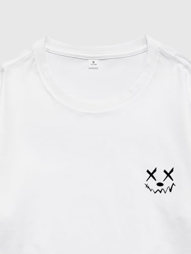 Verdusa Men's Letter Graphic Tees Oversized Cotton T Shirt Drop Shoulder Crew Neck Slogan Tee Top3