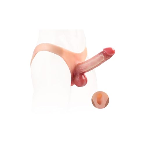 Strap on Dildo Sex Toys Wearable Strap On Harness with 7.7 Realistic Hollow Penis Sleeve Anal G-Spot Dildo Sleeve for Men High-Stretch Body-Safe Silicone Penis Extender & Enlarger for Gay Couple