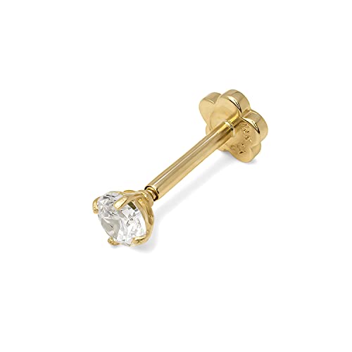 JewelryWeb Solid 14k Gold 18G 2mm Simulated Diamond CZ Labret Tragus Ear Lip Ring Cartilage Stud (Yellow-Gold) JewelryWeb Solid 14k Gold 18G 2mm Simulated Diamond CZ Labret Tragus Ear Lip Ring Cartilage Stud (Yellow-Gold)