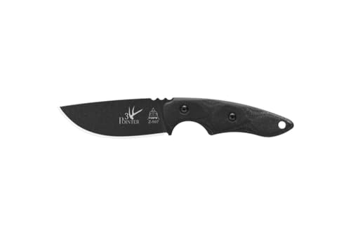 Tops Knives 3 Pointer Full Tang Fixed Blade- Black Traction Coating Blade Finish- Black Kydex Sheath w/Beta Loop