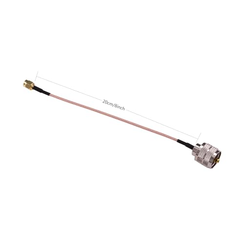 2 cables coaxiales SMA macho a UHF macho 20 cm miniatura 2