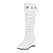 Yowablo Bottes Bottines Classiques Mixte Bottes Femme Mode Folie Couleur Inner-Increasing Lace Lace-Up Cuir Mid-Top (41,Blanche)