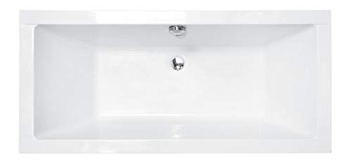 ECOLAM® Badewanne Wanne Rechteck Quadro Design Acryl weiß 190x90 cm + Styroporverkleidung zum Verfliesen + Ablaufgarnitur Ab- und Überlauf Automatik Füße Silikon Komplett-Set – Bild 7