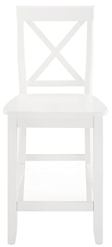 Juego de 2 Butacos de Madera con Espalda en X de Crosley Furniture, Blanco, Altura 24 pulgadas miniatura 4