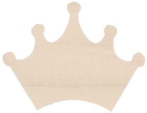 Darice Unfinished Wood Crown Shape Cutout, 3-Inch