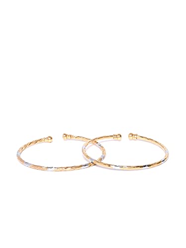 YouBella Jewellery for women Silver and Gold Adjustable Bracelet Combo of Two For Girls and Women - Image 5