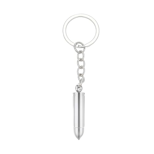xuanhang Cool Bullet Keychain for Women Men Guys,Silver Bullet Charm