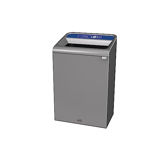 Image of Rubbermaid Commercial Products Configure 1 Stream Paper Trash Can, 33 Gal, Grey Stenni, Indoor for Stadiums /Food Courts /Airports
