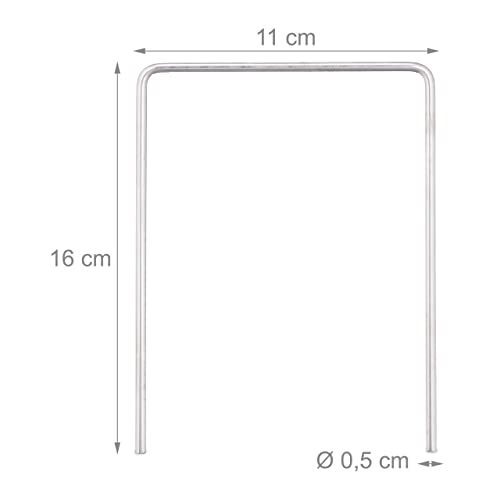 Relaxdays Croquet Wickets, 20x Set, for Outdoor Games Children & Adults, U-shaped Outside Toy for Family Steel, Silver - Image 4