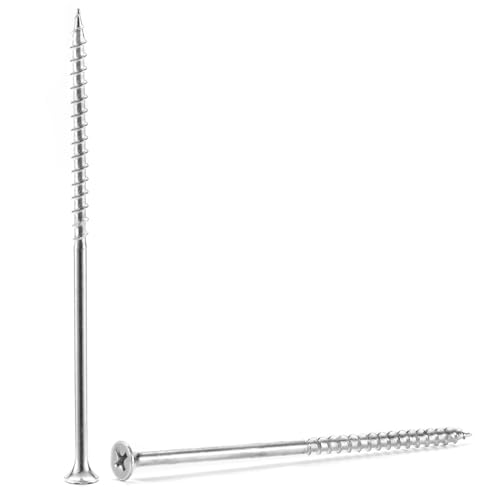 #8 x 4" Drywall Screws 100Pcs Carbon Steel Flat Head Fast Self Tapping Wood Screws by SG TZH