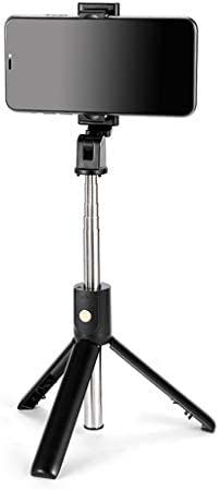 Treppiede per selfie stick da 28 pollici, mini treppiede per fotocamera portatile da tavolo per telefono cellulare con telecomando Bluetooth per selfie/streaming/fotografia,White